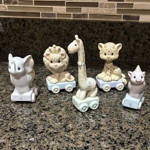 Precious Moments Pastel Safari Pull-Along Figures - Cream, Beige, Pink